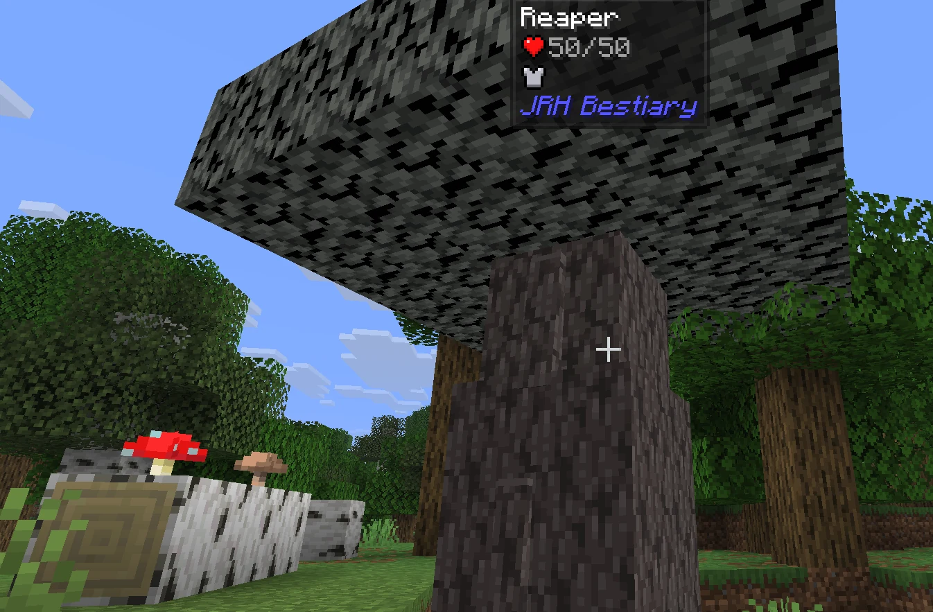 The Reaper: an enormous animate tree with fifty hearts of health, seen from below