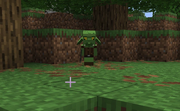 A small green goblin with pointed ears standing in a dark forest clearing