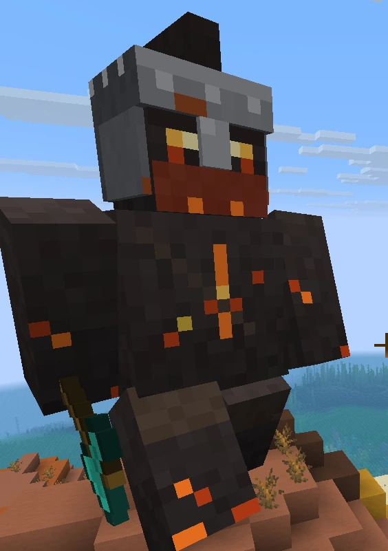 The Fire Giant, a soot-black giant in an iron war-helm with ember cracks glowing through his skin